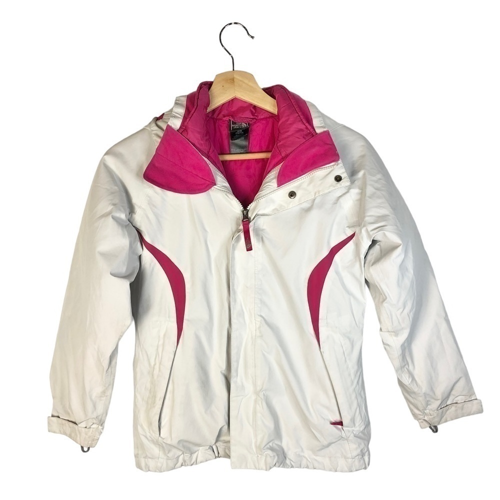 The North Face White & Hot‎ Pink Double Layer Ski Winter Jacket M